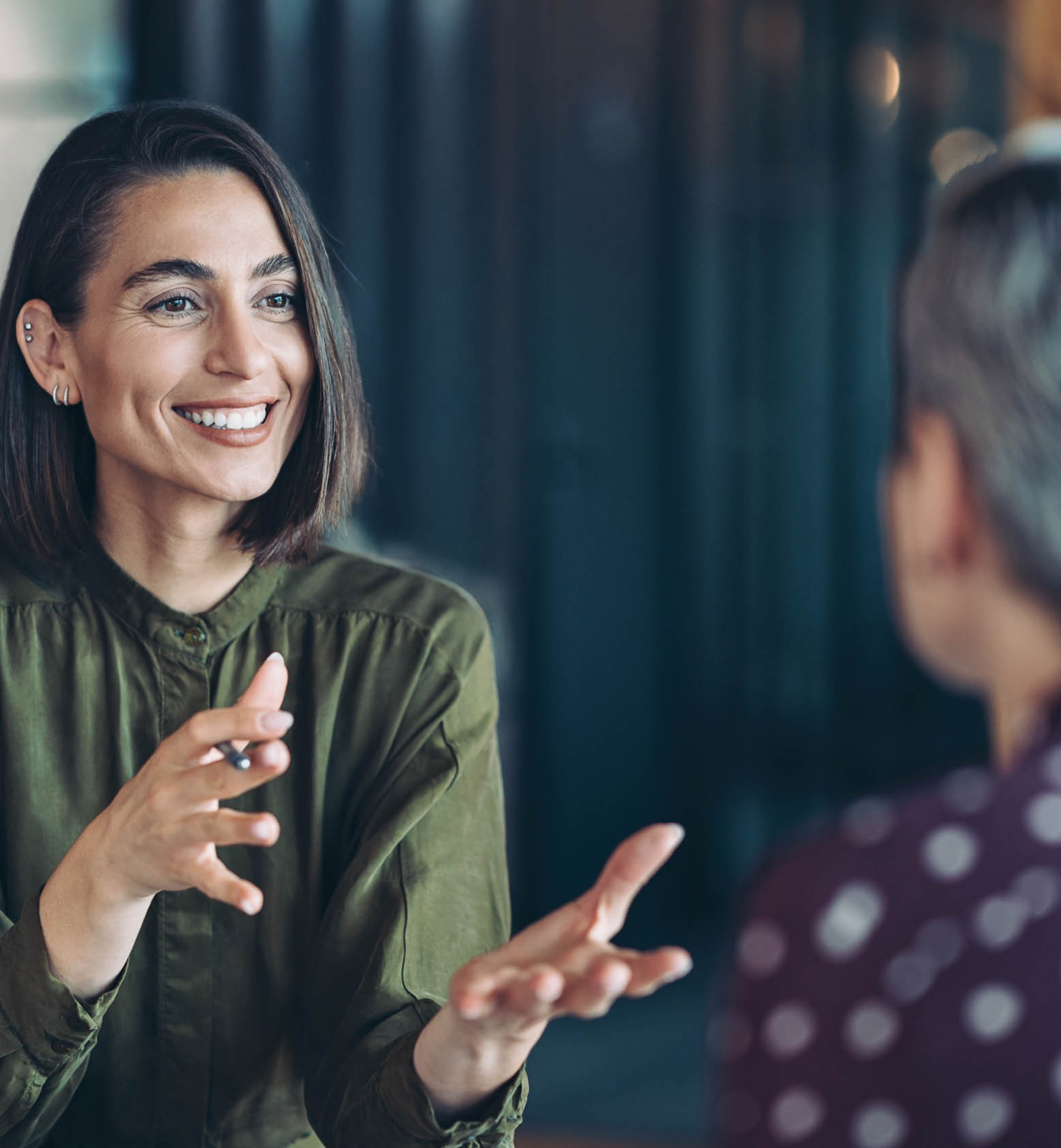 Two businesswomen having a meeting